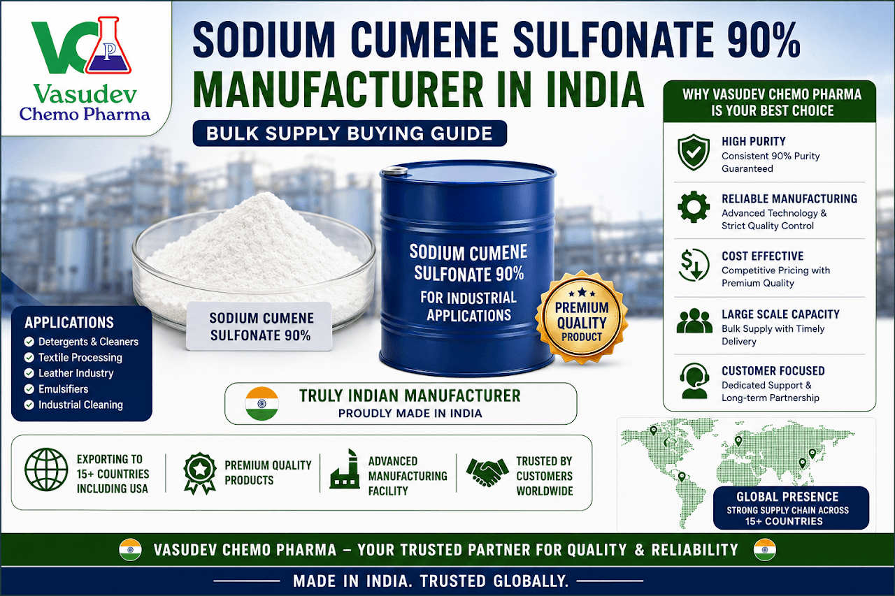 Sodium Cumene Sulfonate 90% Manufacturer in India: Bulk Supply Buying Guide - SCS 90% hydrotrope guide