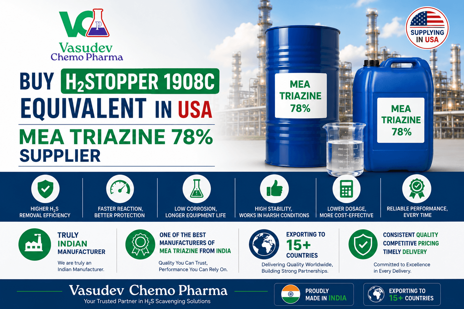 Buy H2Stopper 1908C equivalent MEA Triazine 78 from Direct Manufacturer From India in USA