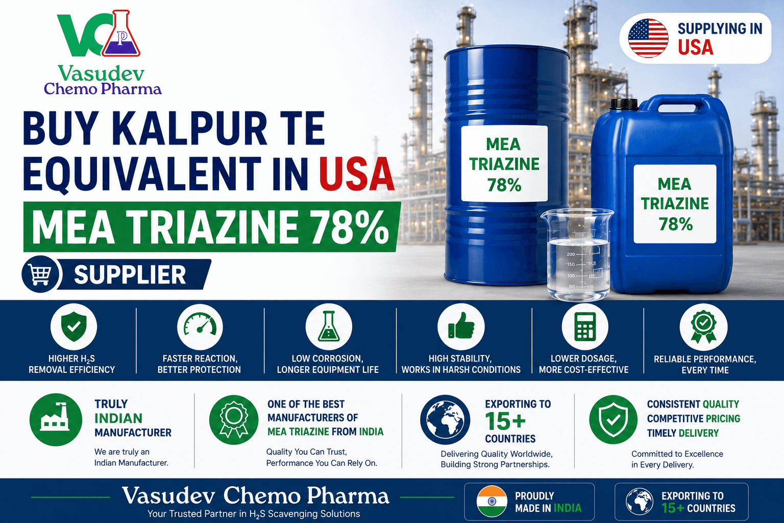Buy Kalpur TE equivalent MEA Triazine 78 from manufacturer supplier in USA
