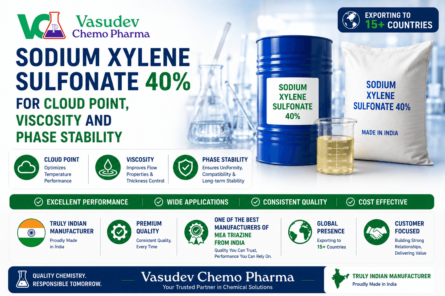 Sodium Xylene Sulfonate 40% for Cloud Point, Viscosity and Phase Stability - SXS 40% hydrotrope guide
